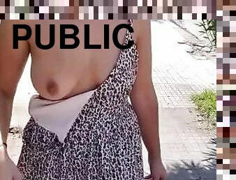 I walk on the street, I flash my tits and pussy in public