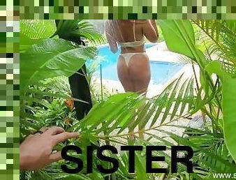 culo, bañando, tetas-grandes, masturbación, amateur, cámara, playa, voyeur, hermana, tetas