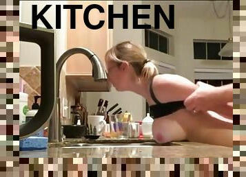 Sex in the kitchen with a milf with big natural tits i meet her at fuked. xyz