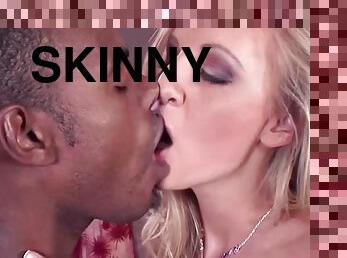 Skinny white girls fucked by BBC and swapping his jizz