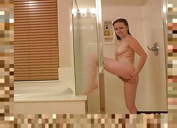Sexy teen masturbating in shower