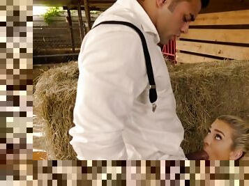 Amish girl tiffany watson is sucking cock in the hayloft