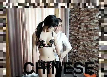 Chinese bondage - new girl in lingerie