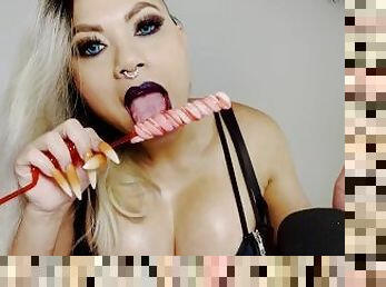 Sexy ASMR Lollipop Sucking, Licking And Scratching Your Brain