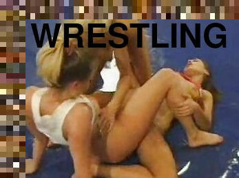 Hot girls grinding pussy and wrestling