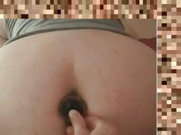 OUCH butt plug but this milf slut can never get enough in both holes