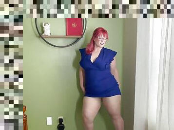BBW Strips down in Heels and Nylons Jiggling her fat and showing off her curves Big Girls Are Best V190 (Full Video)