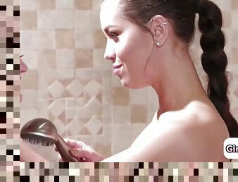 Alina lopez and chloe foster kissing n licking in the shower