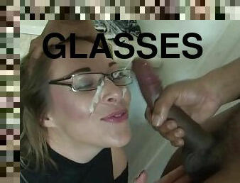 WOMEN WITH GLASSES Scene-2_Sexy busty blonde with glasses loves black cocks