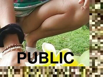 Without Panties in Public # Flashing among people in Bungalow Area
