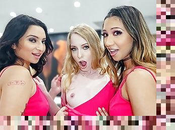 Horny Girls Kallie Taylor, Kimora Quin & Kiana Kumani Share One Fat Cock For Valentine's Day - BFFS