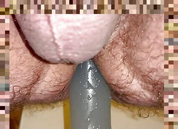 Quick vid with my favorite big blue dildo, I have been trying to get that fat head in deep so I can bottom out