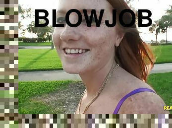 Lewd redhead teen POV horny sex video