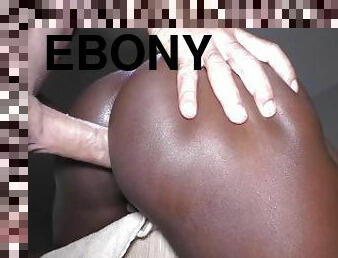 Ebony butt analed on the corner of the table and creampied
