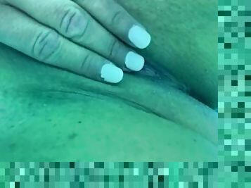 Hot mom plays with her pussy in tanning bed