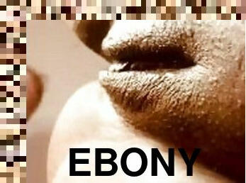 Close Up Wet Ebony Pussy Smashed