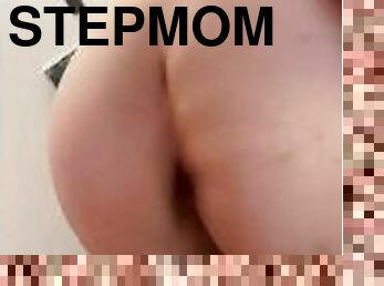 BBW stepmom MILF cum shot with cum inside pussy and dripping from pussy cream pie up close pov