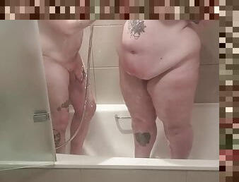 BBW being naughty in shower with partner