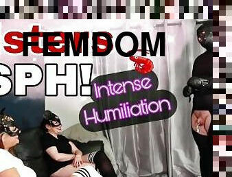 Femdom Real Stepsisters - Laughing at His Tiny Dick! SPH Chastity Female Domination Humiliation BDSM
