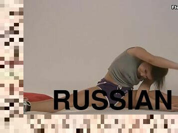 russo, babes, adolescente, pés, apertado, fetiche, sozinho, ginásio, morena, fléxível