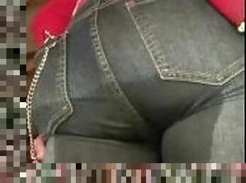 Wetting My Tight Jeans, Dry Jeans over Wet Panties