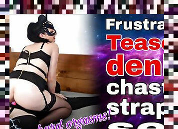 Tease and Denial Strap on Sex Femdom FLR Mistress Male Slave Training Strapon Cum Vibrator Orgasm