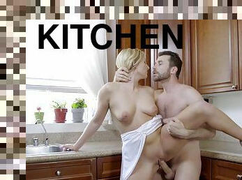 True oral delight and hard sex standing in kitchen perversions
