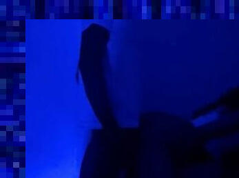 Taking daddy’s long dick from the back in the blue room