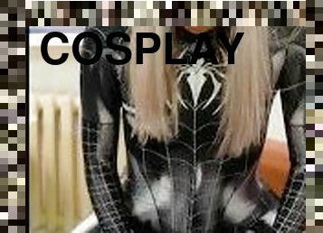 Cosplay girl shakes from orgasm while sitting on his face