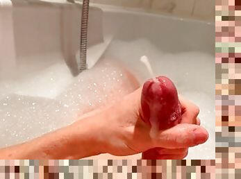 Unloading my cum in the hotel bathtub ????????...