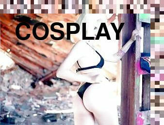 ANDROID 18 gets horny after a combat... SEXY COSPLAY VIDEO FOR FREE!