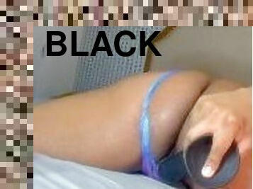 ????First time riding a big black dildo???????? - now I need the real thing ????