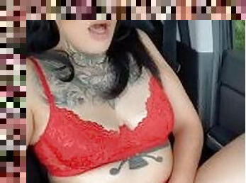 Solo play in the car Latina x Persian milf