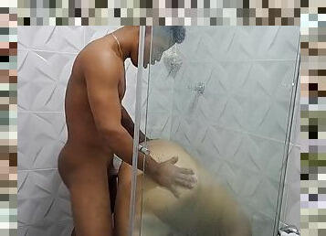 I record my stepmom while she masturbates in the bathroom. Part 3. We fuck in the shower