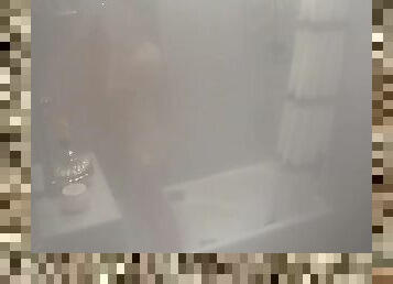 A steamy video of my naked hot ex in a luxury steam shower