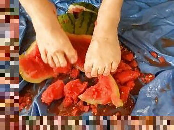 Feet Crush Watermelon ASMR