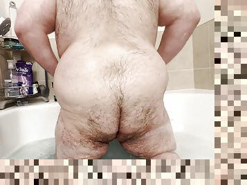 Bear taking a bath and talking dirty