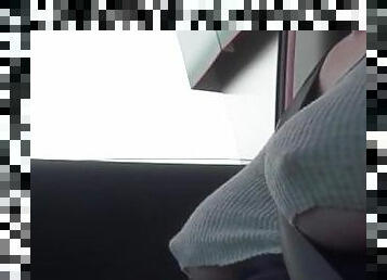 MILF Sheery at the Gas Station Braless in a short Crop Top and Revealing her Goregeous Underboob