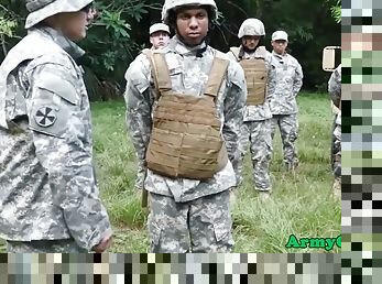 Army troop assfuck outdoors during training