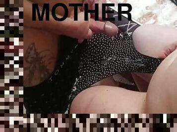 I jerk off my dick and cum on my mother-in-law's panties