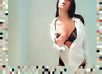 Sensual webcam striptease from blouse