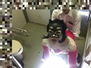 Japanese Crossdresser Ayumi Blowjob Analsex Creampie Public Toilet 013