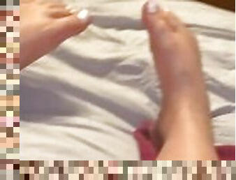 Cute white toes feet