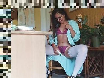 Doctor Nelly Risky CAM FETISH during working hours # Pussy Temperature increased as it got wet