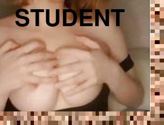 the student got horny and got naked on camera