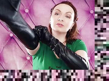 ASMR: my VERY old vegan-leather gloves Arya Grander SFW sounding fetish video