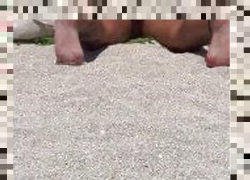 Hot tattooed blonde fingers pussy on nudist beach ????? OF lovehowitfeels.tv