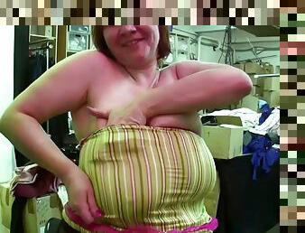 Mega tits in the workplace