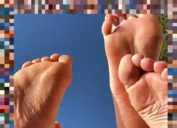 Mistress Lara and Domiatrix Nika show their beautiful feet