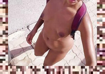 Nude masturbation in public